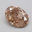 1.12 Ct. Light  Brown Oval Lab Grown Diamond