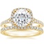 18KY Moissanite Joy Diamond Ring (1/3 ct. tw.) with Bliss Diamond Ring (1/5 ct. tw.), smalltop view