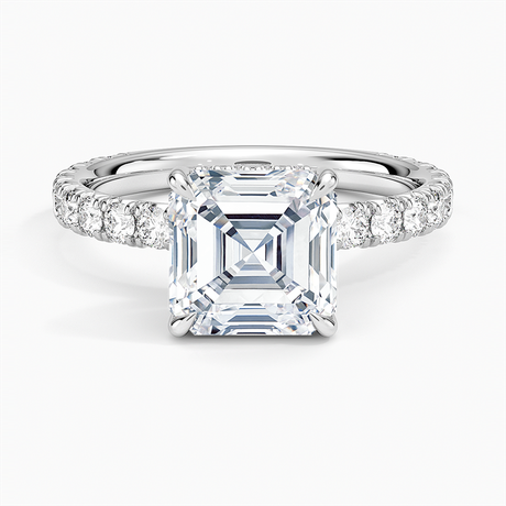 18K White Gold Perfect Fit French Pavé Diamond Ring