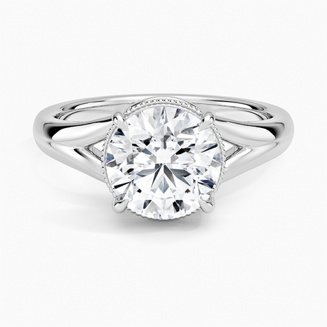 Platinum Cora Split Shank Solitaire Ring