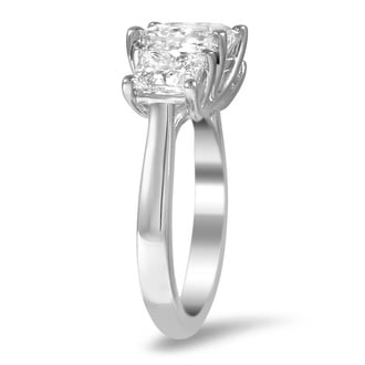 Custom Three Stone Princess Diamond Ring