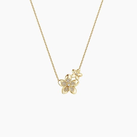 Plumeria Lab Diamond Cluster Necklace (1/8 ct. tw.)