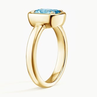 Andrea Bezel Prong Malibu Blue Cushion Lab Diamond Ring (2 ct. tw.)