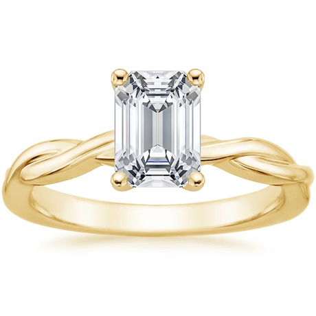 18K Yellow Gold Twisted Vine Ring with Petite Twisted Vine Diamond Ring (1/8 ct. tw.)