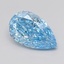 4.08 Ct. Fancy Vivid  Blue Pear Lab Grown Diamond