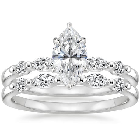 Platinum Petite Versailles Diamond Bridal Set (3/8 ct. tw.)