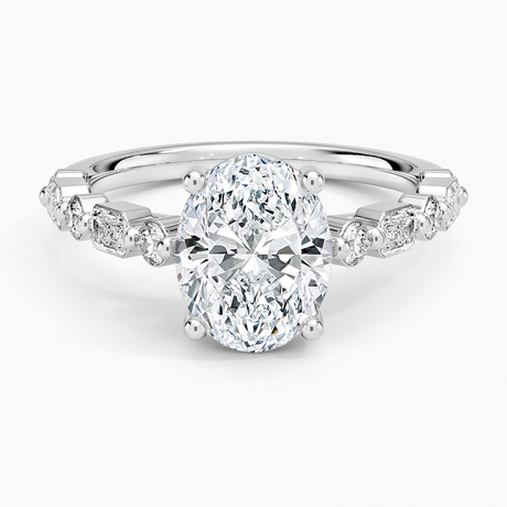 14K White Gold Kensington Half Coverage Diamond Ring