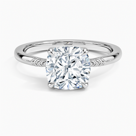 Platinum Laurel Engraved Ring