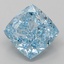 5.07 Ct. Fancy Vivid Blue Cushion Lab Grown Diamond