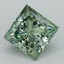 1.57 Ct. Fancy Vivid Green Princess Lab Grown Diamond