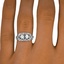 The Donnica Ring, smallzoomed in top view on a hand