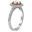 Mixed Metal Diamond and Sapphire Halo Ring, smallview