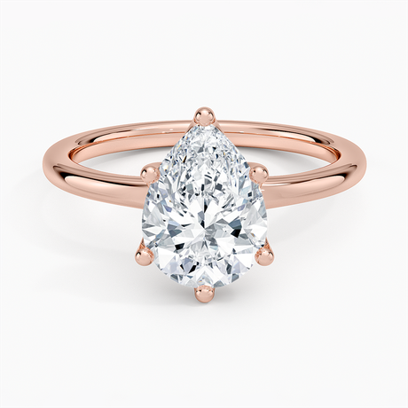 14K Rose Gold Fleur Solitaire Ring