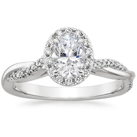 18K White Gold Petite Twisted Vine Halo Diamond Bridal Set (1/3 ct. tw.)