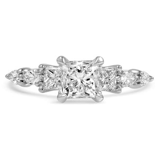 Custom Diamond Ring with Pear and Princess Accents