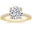 18K Yellow Gold Tacori Coastal Crescent Pavé Diamond Ring, smalltop view