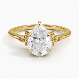 Moissanite Fiore Diamond Ring in 18K Yellow Gold | Brilliant Earth
