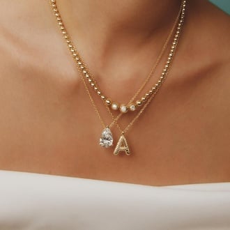 Wavelength Initial Pendant Necklace