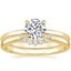 18K Yellow Gold Elodie Ring with Crescent Diamond Ring