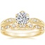 18K Yellow Gold Peony Diamond Ring with Coronet Diamond Ring
