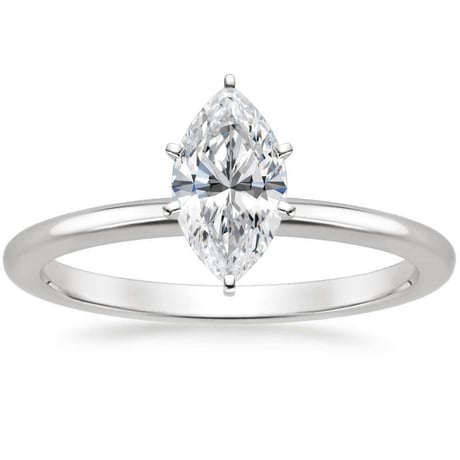 18K White Gold Six-Prong Petite Comfort Fit Bridal Set