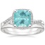 Platinum Chamise Halo Diamond Ring (1/5 ct. tw.) with Petite Curved Wedding Ring