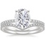 18KW Moissanite Ballad Diamond Ring (1/8 ct. tw.) with Flair Diamond Ring (1/6 ct. tw.), smalltop view