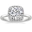 18K White Gold French Halo Diamond Ring, smalltop view