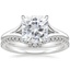 18KW Moissanite Reverie Ring with Flair Diamond Ring (1/6 ct. tw.), smalltop view