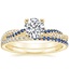 18K Yellow Gold Petite Luxe Twisted Vine Sapphire and Diamond Ring (1/8 ct. tw.) with Ballad Sapphire and Diamond Eternity Ring