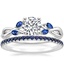 18K White Gold Willow Ring With Sapphire Accents with Luxe Ballad Sapphire Ring