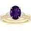 18K Yellow Gold Perfect Fit Three Stone Pear Diamond Ring with Luxe Ballad Diamond Ring