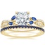 14K Yellow Gold Luxe Willow Sapphire and Diamond Ring (1/8 ct. tw.) with Luxe Ballad Sapphire Ring