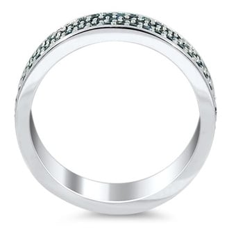 Custom Pave Multi-Row Sapphire Wedding Band