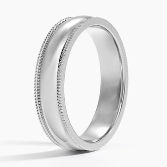 Milgrain 5mm Wedding Ring in Platinum