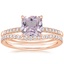 14K Rose Gold Petite Viviana Diamond Ring (1/6 ct. tw.) with Curved Ballad Diamond Ring (1/6 ct. tw.)