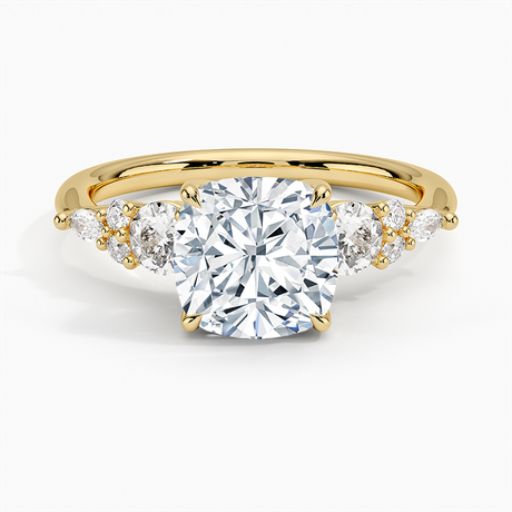 Three Stone Cluster Engagement Ring