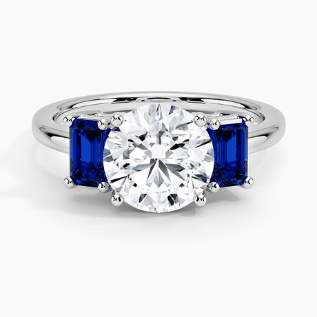 Platinum Luxe Rhiannon Three Stone Sapphire Ring