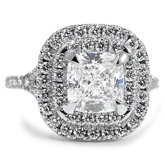 Custom Luxe Double Halo Ring
