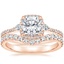 14K Rose Gold Luxe Aria Halo Diamond Ring (1/4 ct. tw.) with Luxe Flair Diamond Ring (1/3 ct. tw.)