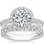 Platinum Luxe Sienna Halo Diamond Ring (3/4 ct. tw.) with Ellora Diamond Ring (7/8 ct. tw.)