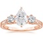 14K Rose Gold Hudson Engraved Three Stone Diamond Ring (1/3 ct. tw.), smalltop view