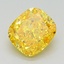 1.52 Ct. Fancy Vivid Yellow Cushion Lab Grown Diamond