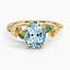 18K Yellow Gold Arden Diamond Ring with Lab Emerald Accents, smalltop view
