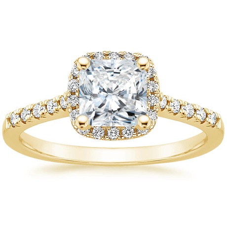18K Yellow Gold Odessa Diamond Ring (1/5 ct. tw.) with Sonora Diamond Ring (1/8 ct. tw.)