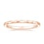 14K Rose Gold Matte Hammered Petite Comfort Fit Wedding Ring, smalltop view