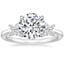 18K White Gold Mariposa Diamond Ring, smalltop view