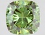 3.30 Ct. Fancy Vivid Green Cushion Lab Grown Diamond