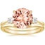 18KY Morganite Selene Diamond Ring (1/10 ct. tw.) with Petite Curved Wedding Ring, smalltop view