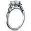18K White Gold Black Rhodium Cadenza Halo Diamond Ring, smallside view